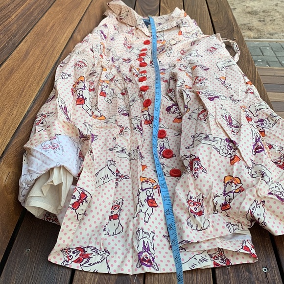 Modcloth Cream Polka Dot Community Brunch Bespeckled Corgi Dress XL - Picture 7 of 7